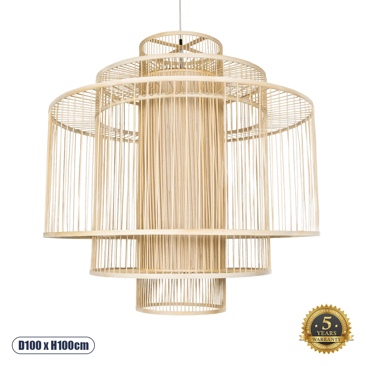 Φωτογραφία προϊόντος: GLOBOSTAR® HIBISCUS 01780 Boho Κρεμαστό Φωτιστικό Οροφής με Ντουί 1 x E27 AC 220-240V IP20 - Μπεζ - Μ100 x Π100 x Y100cm