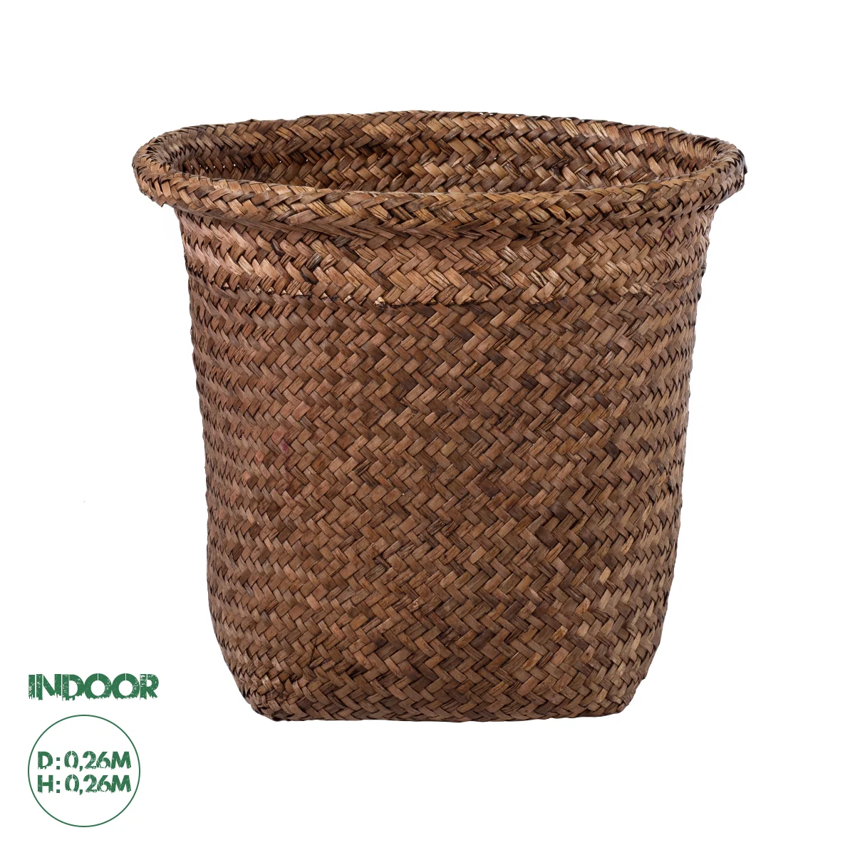 Φωτογραφία προϊόντος: GloboStar® Artificial Garden SKIATHOS 20346 Διακοσμητικό Ψάθινο Καλάθι - Κασπώ Γλάστρα - Flower Pot Καφέ Φ26cm x Υ26cm