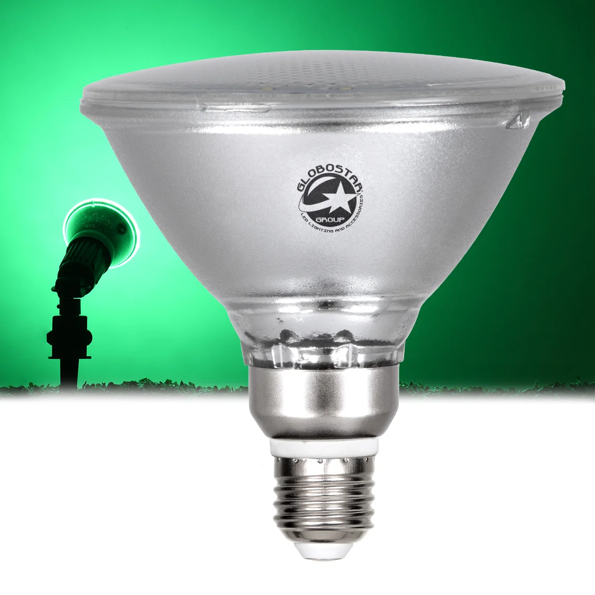 Φωτογραφία προϊόντος: GLOBOSTAR® GARDENPAR 60230 Σποτ E27 PAR38 Σκληρού Υάλου LED 18W 900lm 60° AC 220-240V Αδιάβροχο IP65 Πράσινο - Μ12 x Π12 x Υ13cm - 3 Χρόνια Εγγύηση