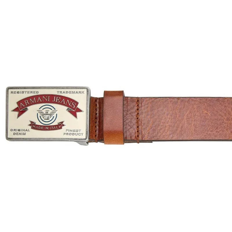 Φωτογραφία προϊόντος: Guess ΖΩΝΗ ARMANI JEANS 100% LEATHER COGNAC