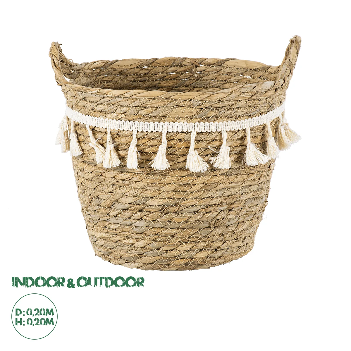 Φωτογραφία προϊόντος: GloboStar® Artificial Garden SANTORINI 20284 Διακοσμητικό Πλεκτό Καλάθι - Κασπώ Γλάστρα - Flower Pot Μπεζ με Μακραμέ Φ20cm x Υ20cm