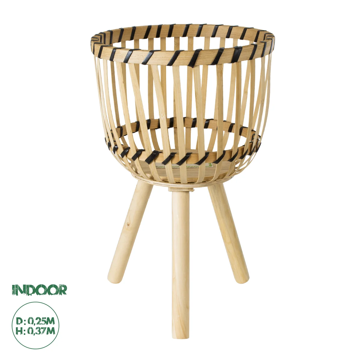 Φωτογραφία προϊόντος: GloboStar® Artificial Garden FOLEGANDROS 20301 Διακοσμητικό Πλεκτό Καλάθι - Κασπώ Γλάστρα - Flower Pot Μπεζ με Καφέ Φ25cm x Υ37cm