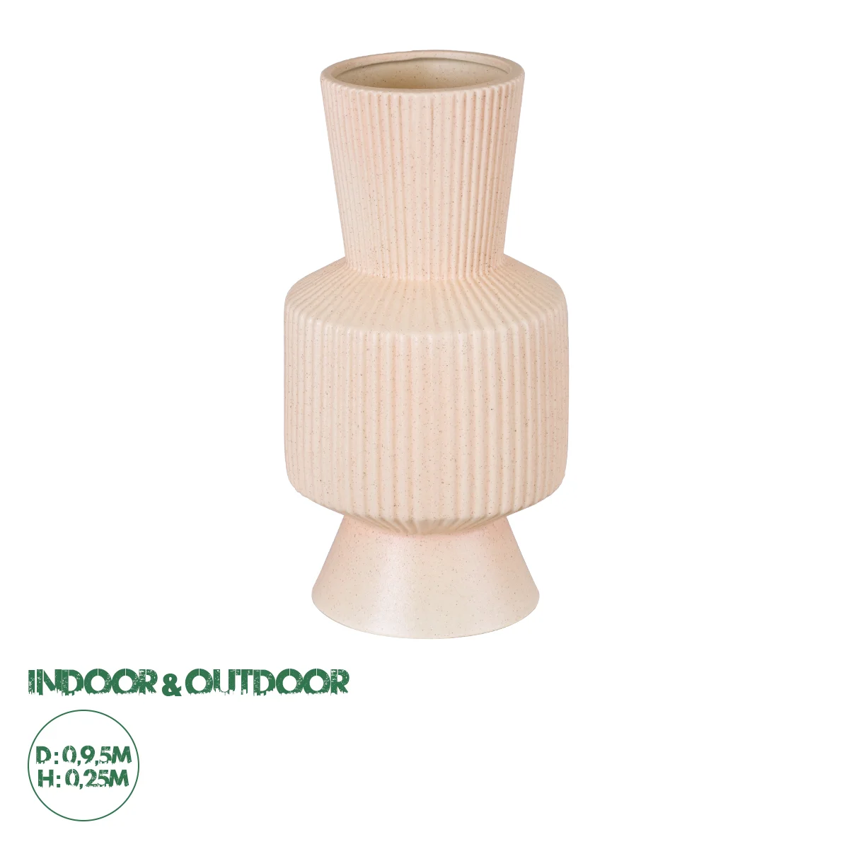 Φωτογραφία προϊόντος: GloboStar® Artificial Garden CAPRI 20470 Πήλινο Κεραμικό Κασπώ Γλάστρα - Flower Pot Απαλό Μπεζ Φ9.5cm x Υ25cm