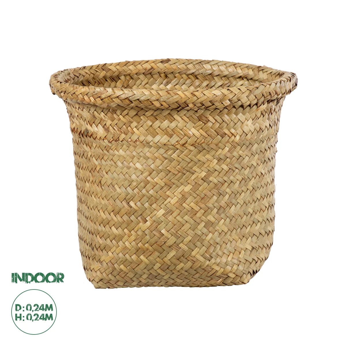Φωτογραφία προϊόντος: GloboStar® Artificial Garden CECILIA 20342 Διακοσμητικό Ψάθινο Καλάθι - Κασπώ Γλάστρα - Flower Pot Μπεζ Φ24cm x Υ24cm
