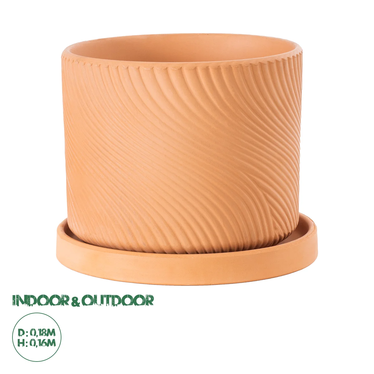 Φωτογραφία προϊόντος: GloboStar® Artificial Garden ASTYPALAIA 20451 Πήλινο Κεραμικό Κασπώ Γλάστρα - Flower Pot Κεραμιδί Φ18cm x Υ16cm