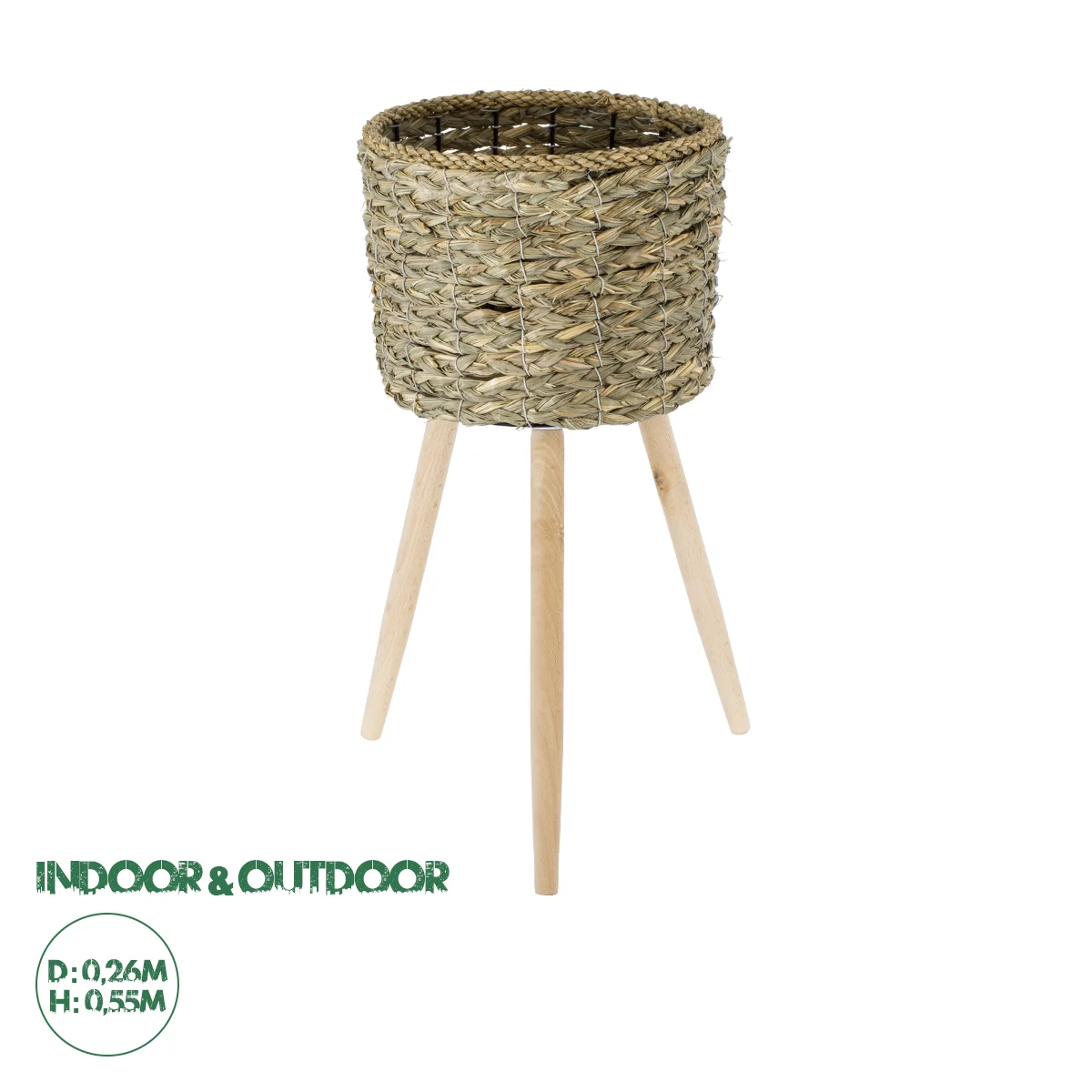 Φωτογραφία προϊόντος: GloboStar® Artificial Garden SKOPELOS 20298 Διακοσμητικό Πλεκτό Καλάθι - Κασπώ Γλάστρα - Flower Pot Μπεζ με Καφέ Φ26cm x Υ55cm