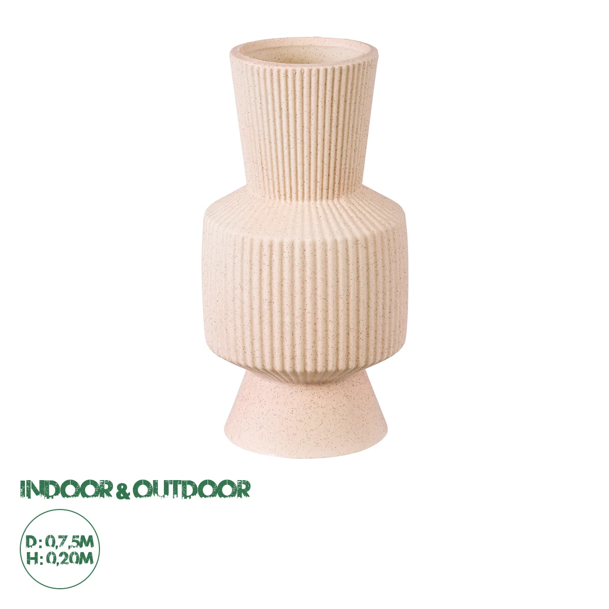 Φωτογραφία προϊόντος: GloboStar® Artificial Garden CAPRI 20468 Πήλινο Κεραμικό Κασπώ Γλάστρα - Flower Pot Απαλό Μπεζ Φ7.5cm x Υ20cm