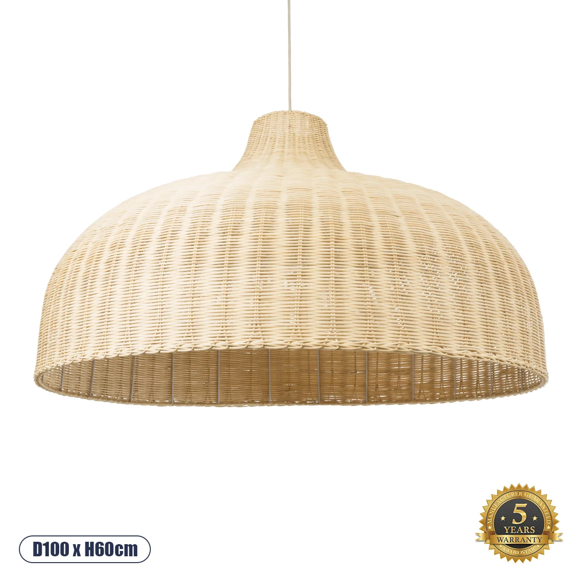 Φωτογραφία προϊόντος: GLOBOSTAR® AFURU 01829 Boho Κρεμαστό Φωτιστικό Οροφής με Ντουί 1 x E27 AC 220-240V IP20 - Μπεζ - Μ100 x Π100 x Υ60cm