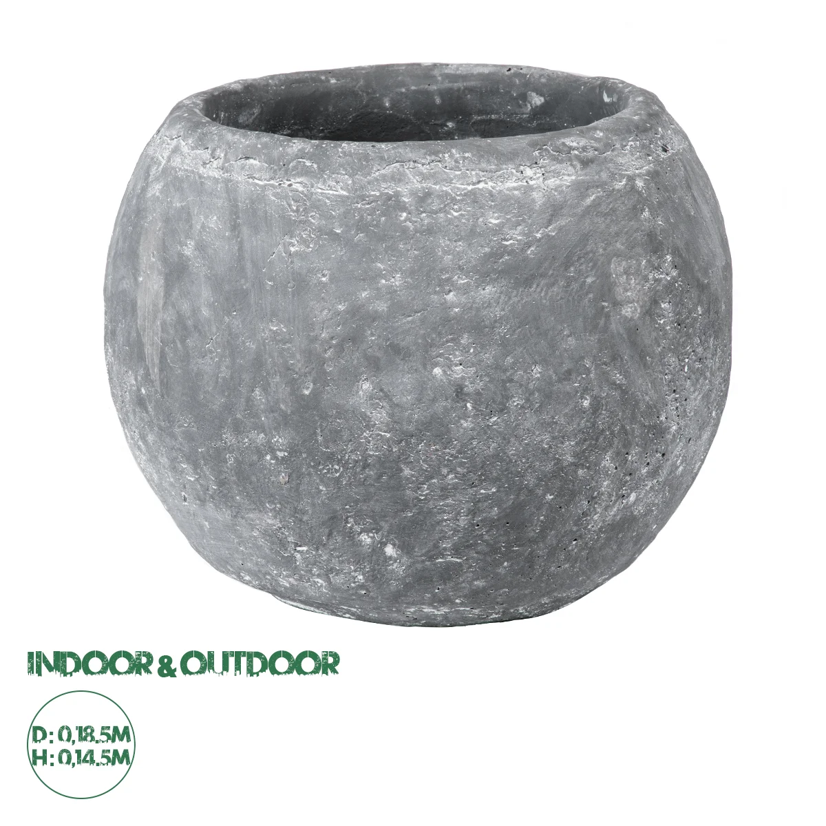 Φωτογραφία προϊόντος: GloboStar® Artificial Garden ALONISSOS 20458 Τσιμεντένιο Κασπώ Γλάστρα - Flower Pot Γκρι Φ18.5cm x Υ14.5cm