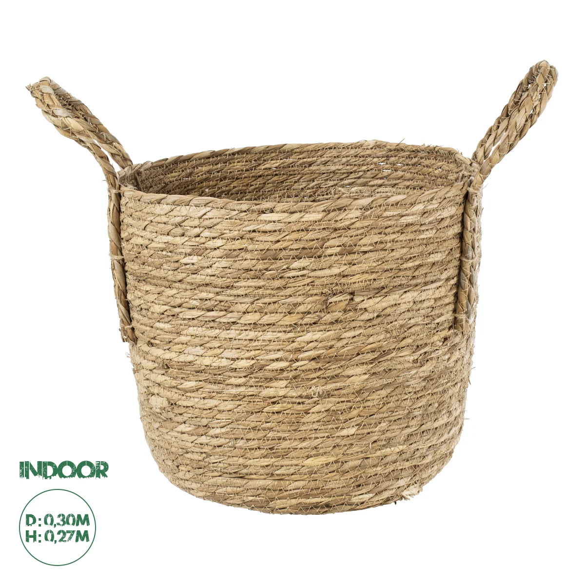 Φωτογραφία προϊόντος: GloboStar® Artificial Garden TINOS 20291 Διακοσμητικό Πλεκτό Καλάθι - Κασπώ Γλάστρα - Flower Pot Μπεζ Φ30cm x Υ27cm