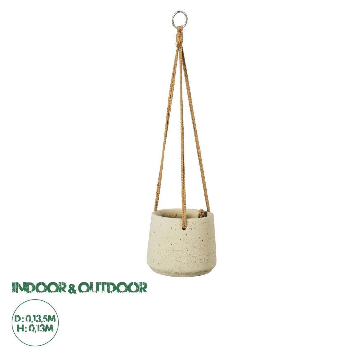 Φωτογραφία προϊόντος: GloboStar® Artificial Garden DONOUSA 20465 Κρεμαστό Πήλινο Κεραμικό Κασπώ Γλάστρα - Flower Pot Μπεζ Φ13.5cm x Υ13cm