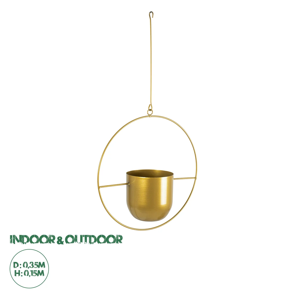 Φωτογραφία προϊόντος: GloboStar® Artificial Garden TILOS 20486 Κρεμαστό Μεταλλικό Κασπώ Γλάστρα - Flower Pot Χρυσό Φ35cm x Υ15cm