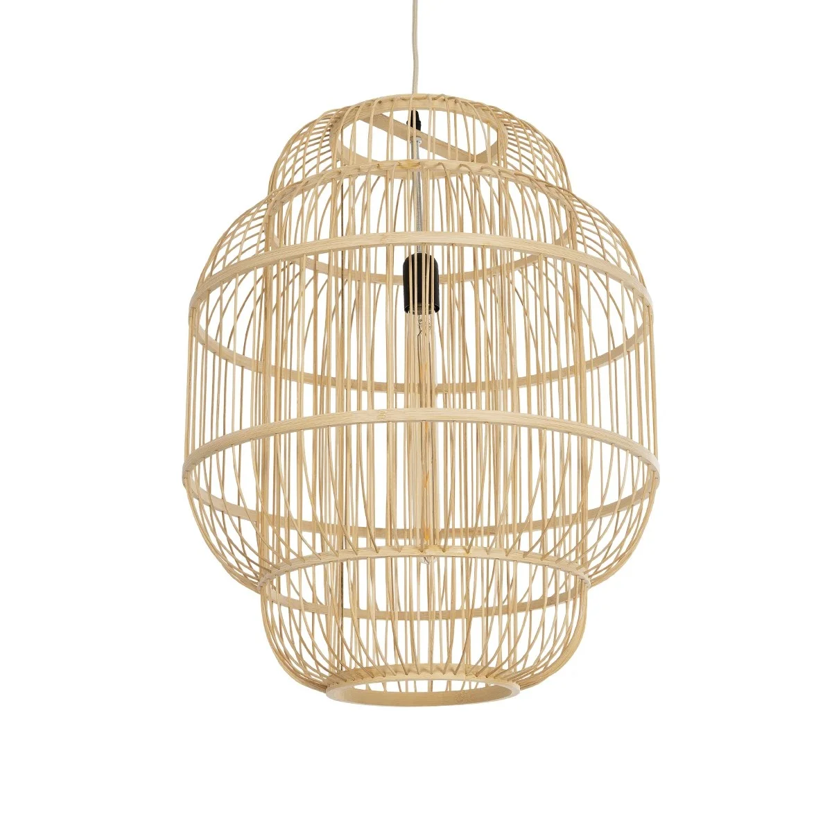 Φωτογραφία προϊόντος: GLOBOSTAR® HIBISCUS 01763 Boho Κρεμαστό Φωτιστικό Οροφής με Ντουί 1 x E27 AC 220-240V IP20 - Μπεζ - Μ48 x Π48 x Y60cm