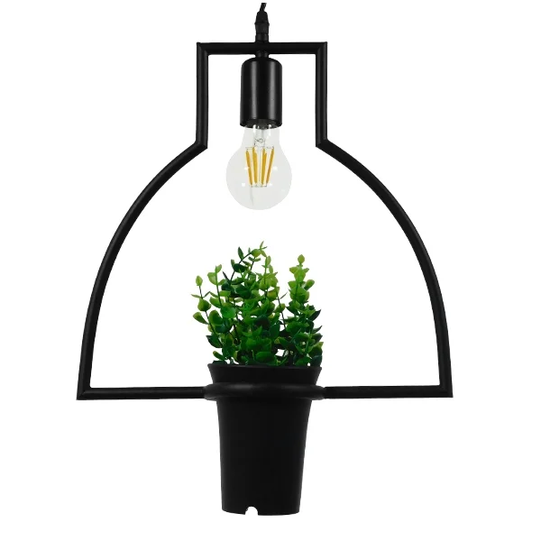 Φωτογραφία προϊόντος: GLOBOSTAR® FLOWERPOT 10001209 Μοντέρνο Κρεμαστό Φωτιστικό Οροφής με Ντουί 1 x E27 AC 220-240V IP20 - Μαύρο & Πράσινο - Μ34 x Π34 x Y34cm