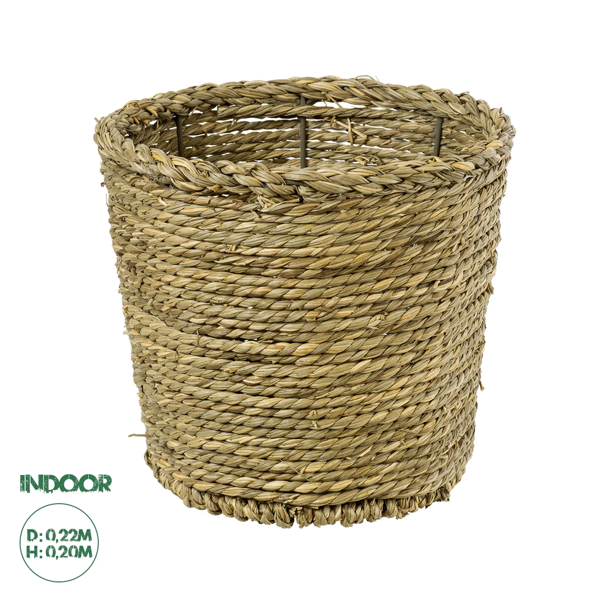 Φωτογραφία προϊόντος: GloboStar® Artificial Garden THASSOS 20293 Διακοσμητικό Πλεκτό Καλάθι - Κασπώ Γλάστρα - Flower Pot Μπεζ με Καφέ Φ20cm x Υ22cm