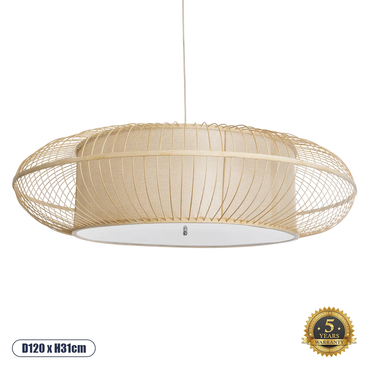 Φωτογραφία προϊόντος: GLOBOSTAR® HIBISCUS 01782 Boho Κρεμαστό Φωτιστικό Οροφής με Ντουί 3 x E27 AC 220-240V IP20 - Μπεζ - Μ120 x Π120 x Y31cm