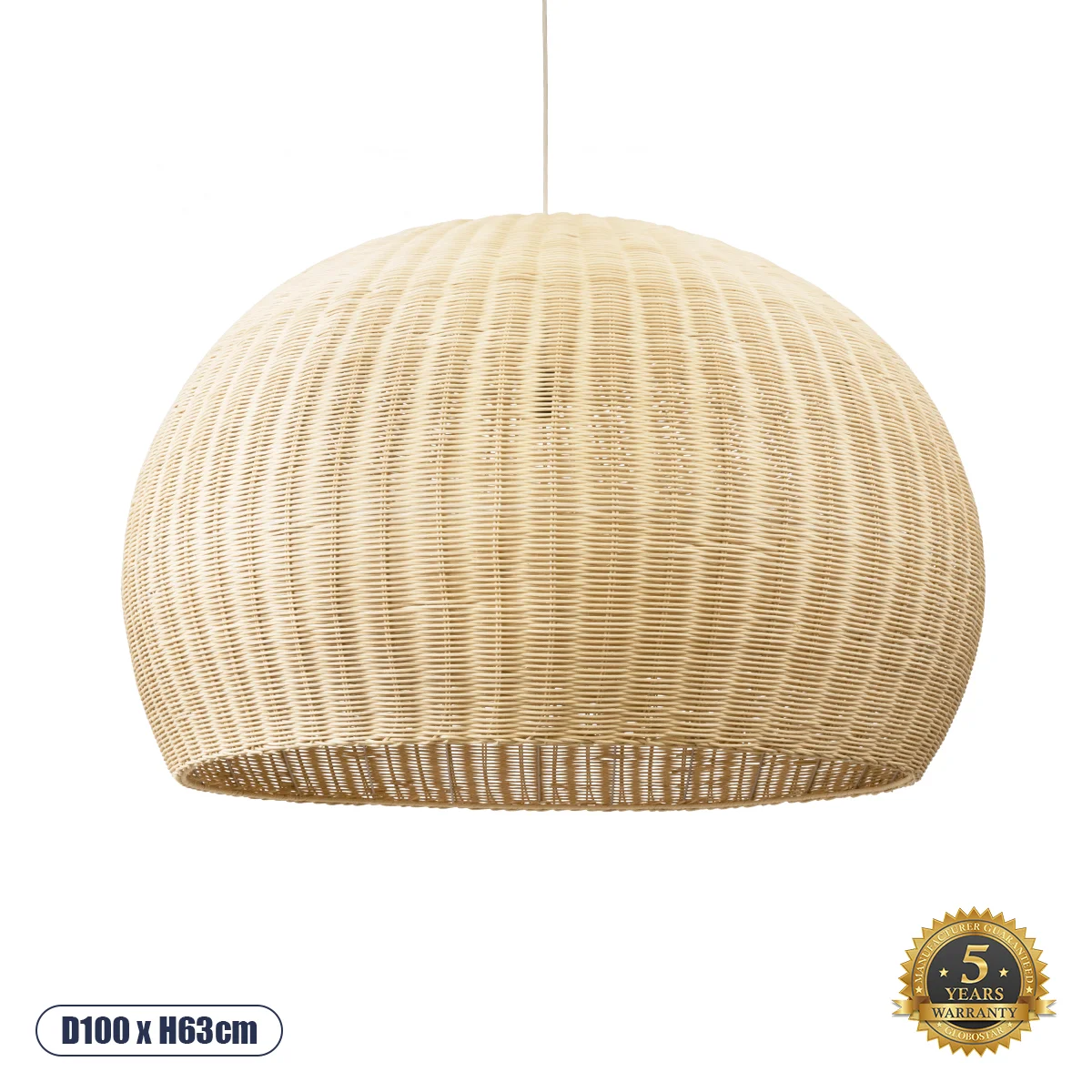Φωτογραφία προϊόντος: GLOBOSTAR® RAITO 01826 Boho Κρεμαστό Φωτιστικό Οροφής με Ντουί 1 x E27 AC 220-240V IP20 - Μπεζ - Μ100 x Π100 x Υ63cm