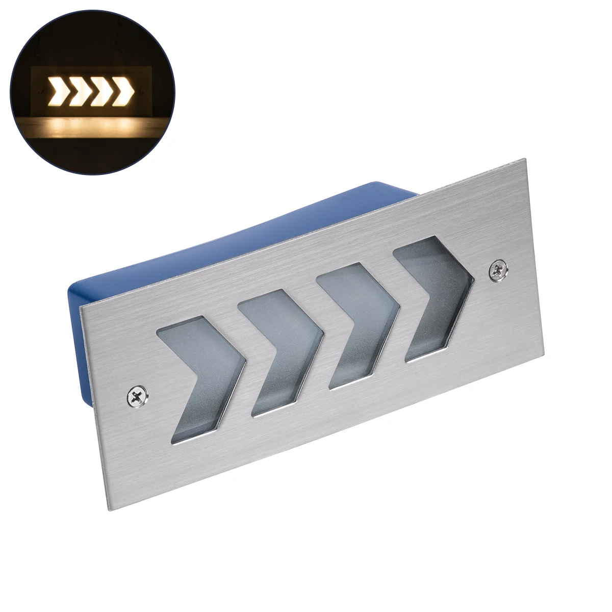 Φωτογραφία προϊόντος: GloboStar® WALLLIGHT-ARINA 90670 Χωνευτό Φωτιστικό Τοίχου LED 6W 660lm 120° DC 24V Αδιάβροχο IP67 Μ17 x Π7 x Υ5.5cm Θερμό Λευκό 3000K - Ανοξείδωτο Ατσάλι - 3 Years Warranty