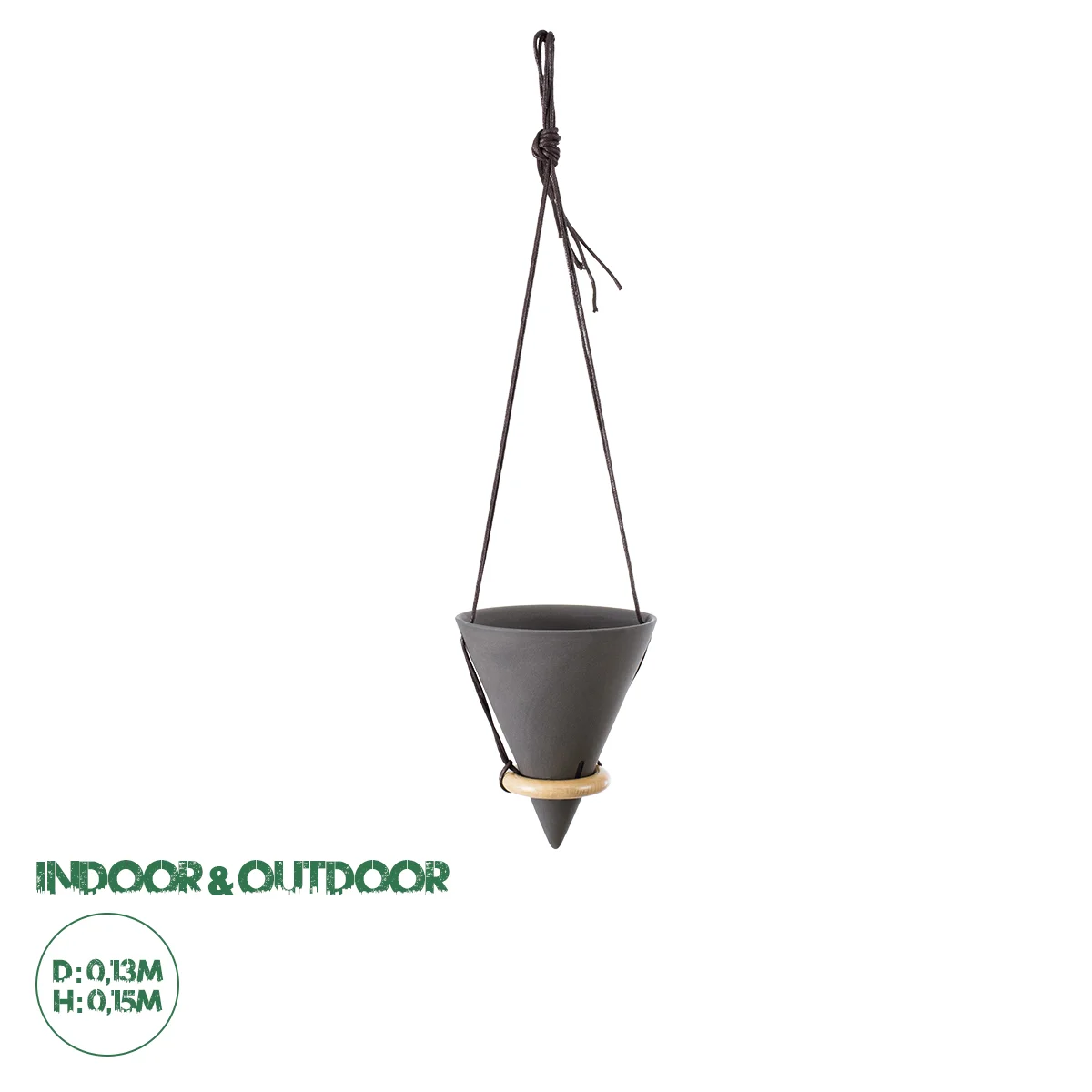 Φωτογραφία προϊόντος: GloboStar® Artificial Garden AIGINA 20466 Κρεμαστό Πήλινο Κεραμικό Κασπώ Γλάστρα - Flower Pot Μαύρο Φ13cm x Υ15cm