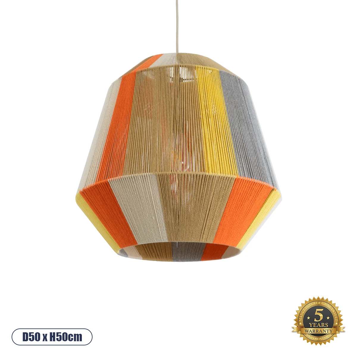 Φωτογραφία προϊόντος: GLOBOSTAR® SALERNO 02289 Boho Κρεμαστό Φωτιστικό Οροφής με Ντουί 1 x E27 AC 220-240V IP20 - Πολύχρωμο - Μ50 x Π50 x Υ50cm