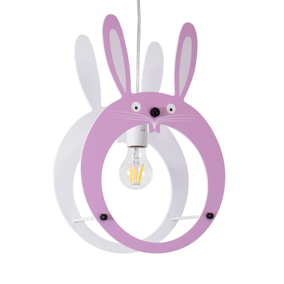 Φωτογραφία προϊόντος: GLOBOSTAR® BUNNY 61577 Παιδικό Κρεμαστό Φωτιστικό Οροφής με Ντουί 1 x E27 AC 220-240V IP20 - Ροζ & Λευκό - Μ27.2 x Π15.5 x Υ40cm