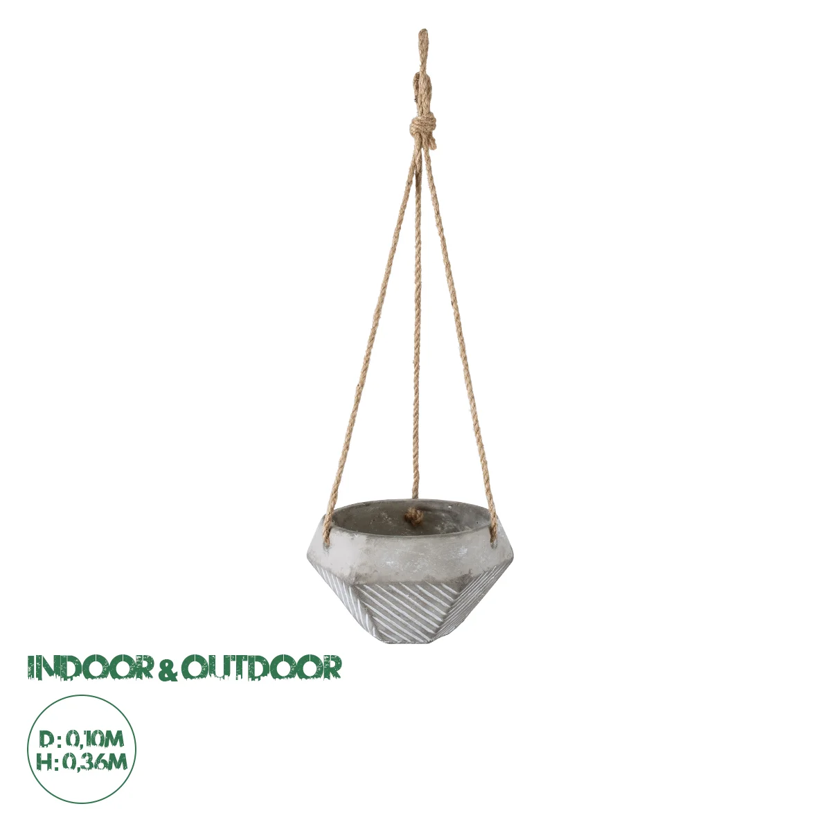 Φωτογραφία προϊόντος: GloboStar® Artificial Garden SARAKINIKO 20490 Κρεμαστό Πήλινο Κεραμικό Κασπώ Γλάστρα - Flower Pot Γκρι Φ10cm x Υ36cm