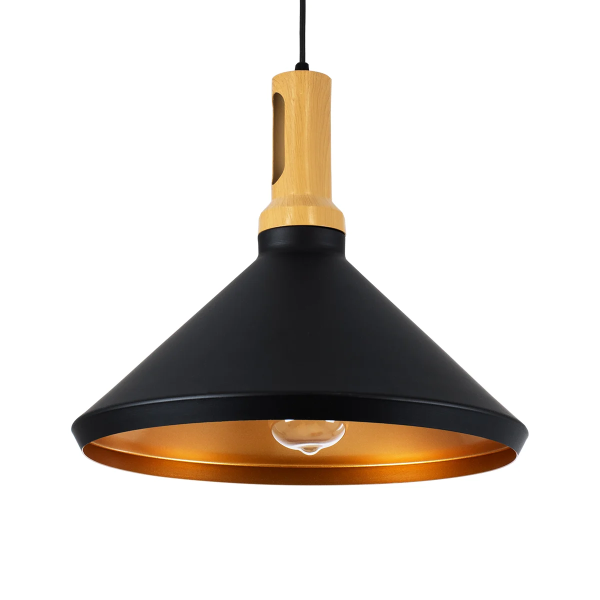 Φωτογραφία προϊόντος: GLOBOSTAR® CALYPSO 01334-A Μοντέρνο Κρεμαστό Φωτιστικό Οροφής με Ντουί 1 x E27 AC 220-240V IP20 - Μαύρο & Μπρούτζινο - Μ36 x Π36 x Υ30cm