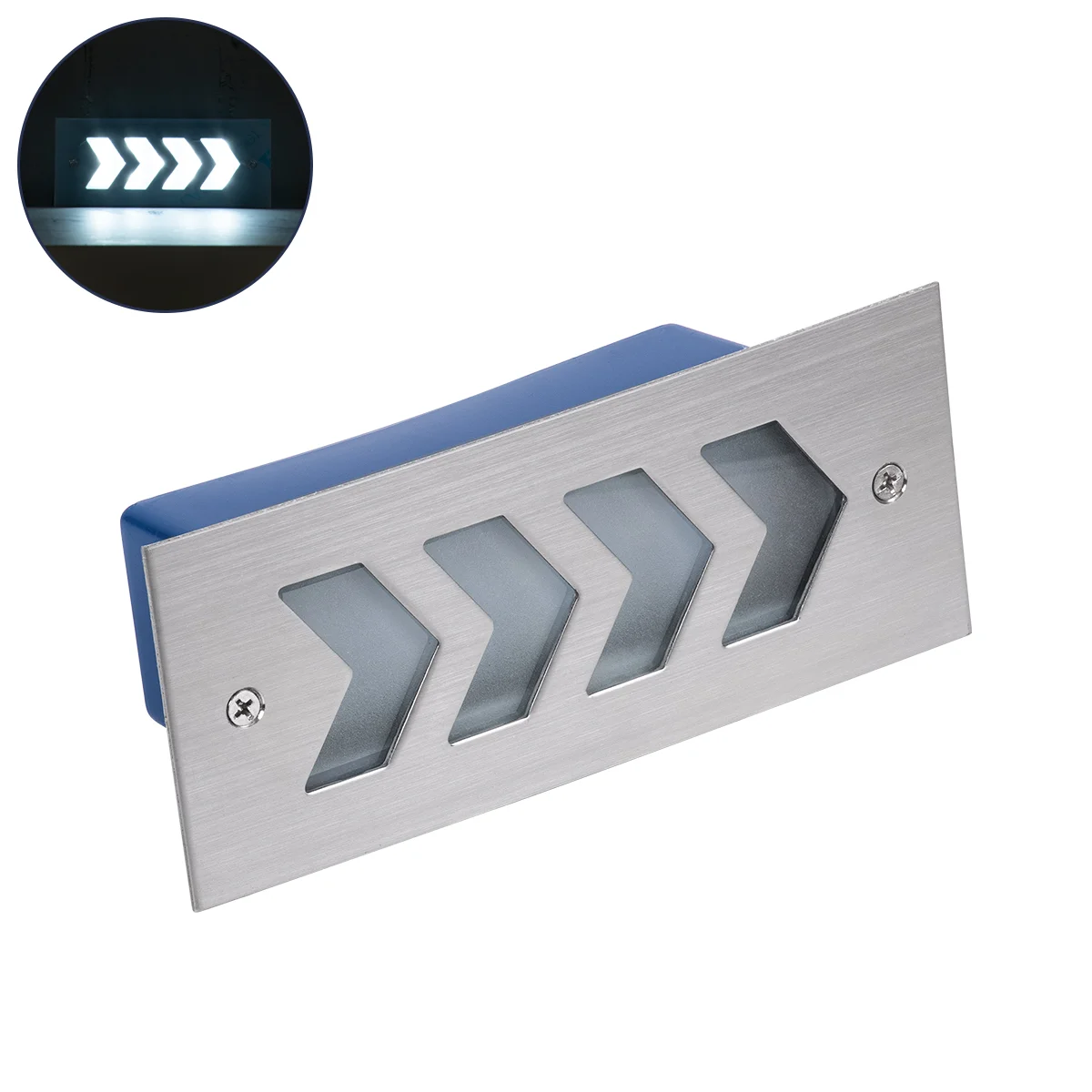 Φωτογραφία προϊόντος: GloboStar® WALLLIGHT-ARINA 90672 Χωνευτό Φωτιστικό Τοίχου LED 6W 720lm 120° DC 24V Αδιάβροχο IP67 Μ17 x Π7 x Υ5.5cm Ψυχρό Λευκό 6000K - Ανοξείδωτο Ατσάλι - 3 Years Warranty