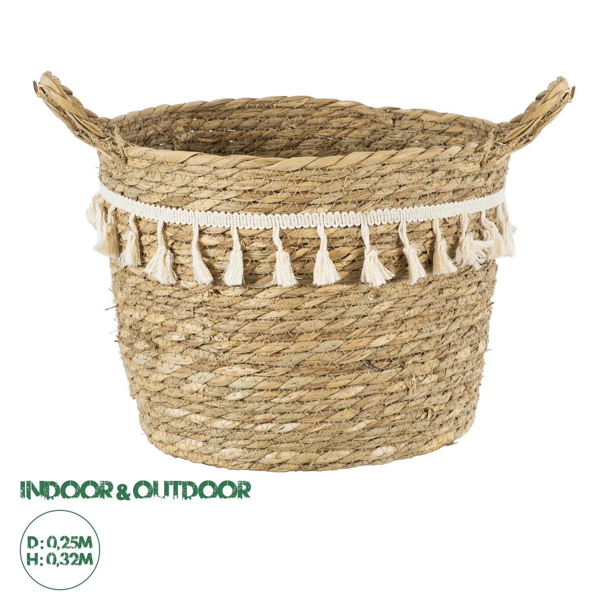 Φωτογραφία προϊόντος: GloboStar® Artificial Garden SANTORINI 20285 Διακοσμητικό Πλεκτό Καλάθι - Κασπώ Γλάστρα - Flower Pot Μπεζ με Μακραμέ Φ25cm x Υ23cm