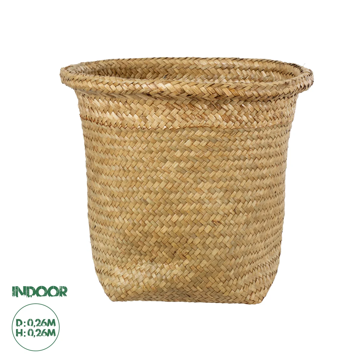 Φωτογραφία προϊόντος: GloboStar® Artificial Garden CECILIA 20343 Διακοσμητικό Ψάθινο Καλάθι - Κασπώ Γλάστρα - Flower Pot Μπεζ Φ26cm x Υ26cm
