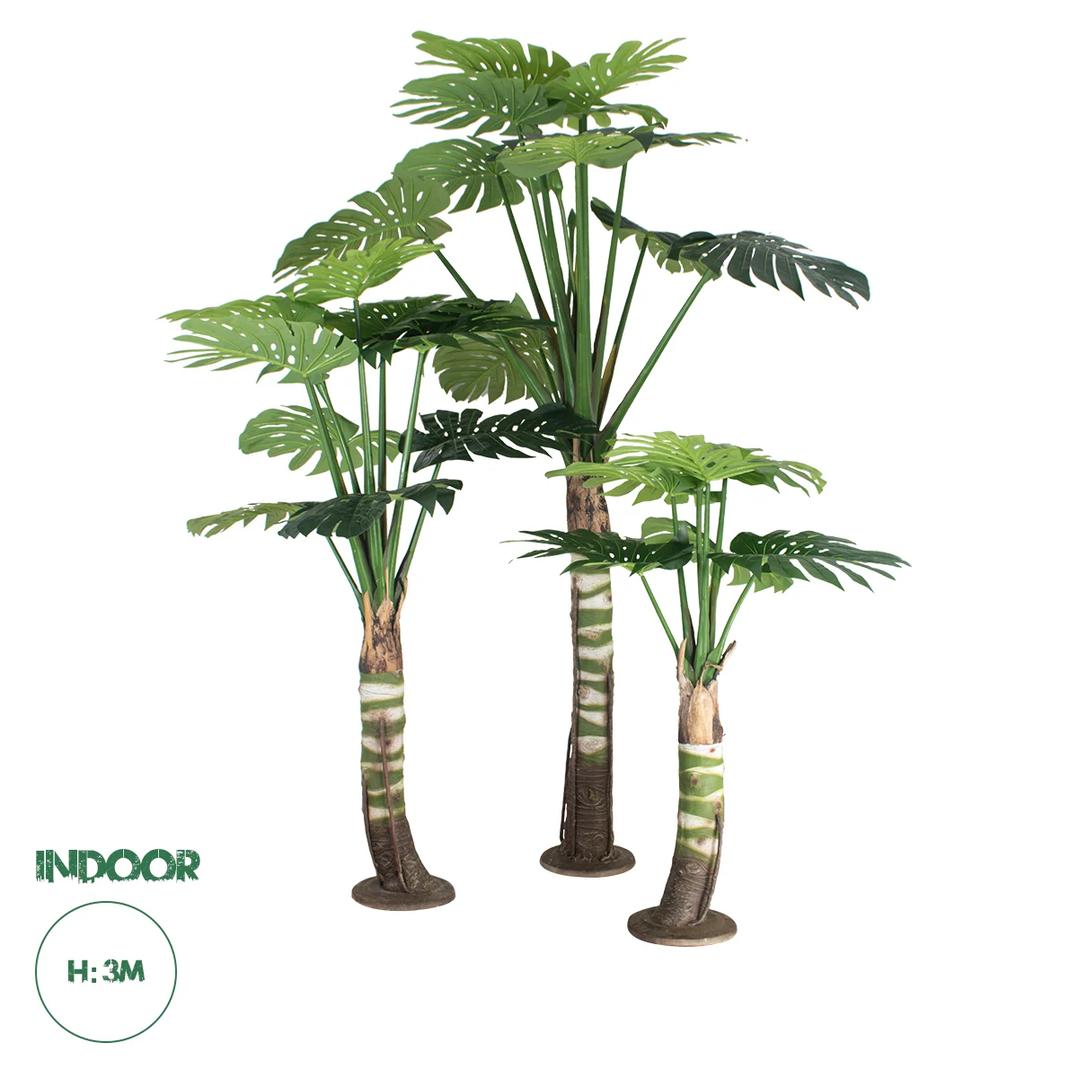 Φωτογραφία προϊόντος: GloboStar® Artificial Garden MONSTERA SET 20090 - Τεχνητό Διακοσμητικό Σετ Φυτών Μονστέρα A:Υ300cm B:Υ200cm C:Υ150cm