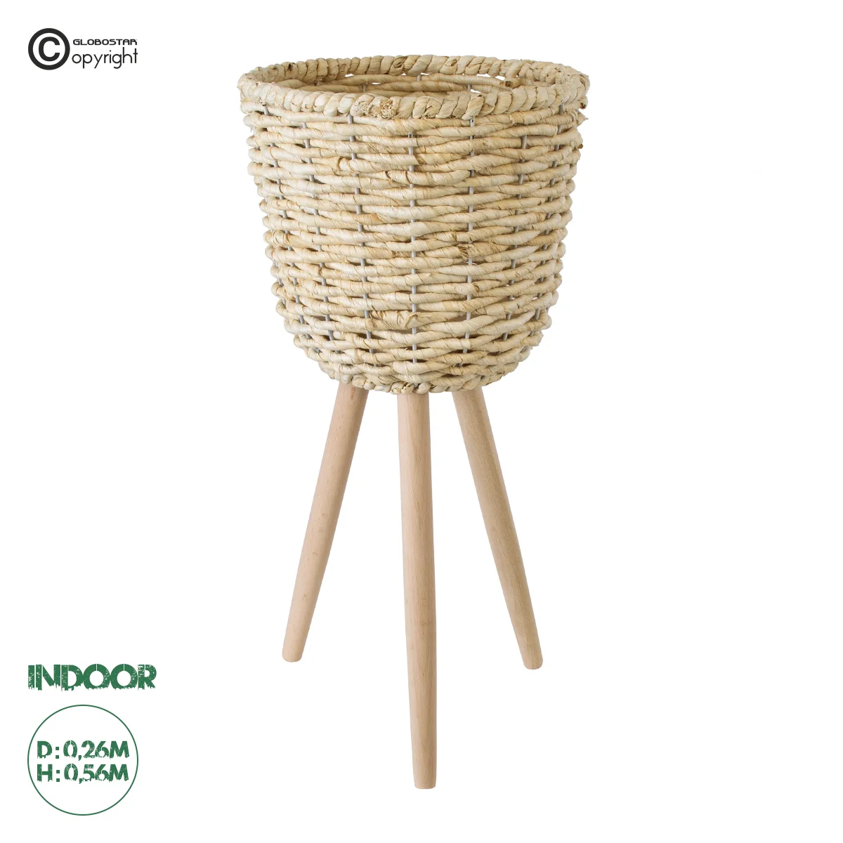Φωτογραφία προϊόντος: GloboStar® Artificial Garden LIMNOS 20300 Διακοσμητικό Πλεκτό Καλάθι - Κασπώ Γλάστρα - Flower Pot Μπεζ Φ26cm x Υ56cm