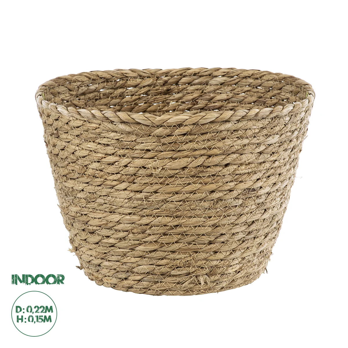 Φωτογραφία προϊόντος: GloboStar® Artificial Garden SIFNOS 20267 Διακοσμητικό Πλεκτό Καλάθι - Κασπώ Γλάστρα - Flower Pot Μπεζ Φ22cm x Υ15cm