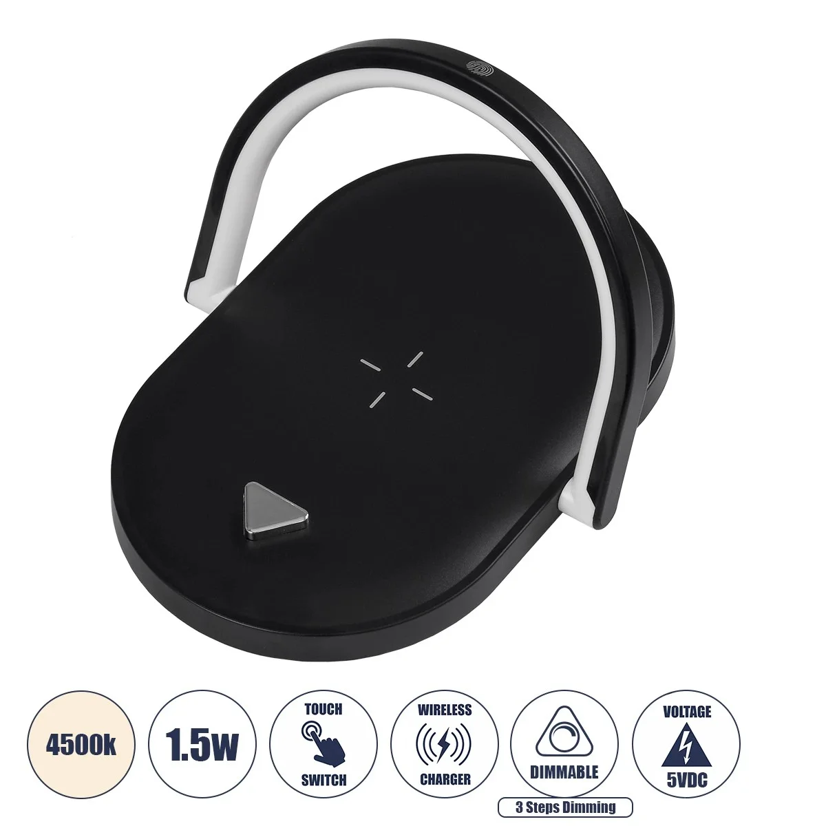 Φωτογραφία προϊόντος: GloboStar® ECLIPSE 76558 Επιτραπέζιο Φωτιστικό Πορτατίφ LED 1.5W 1200lm 180° AC 220-240V IP20 Φυσικό Λευκό 4500K Dimmable Μαύρο Πλαστικό - Μ17 x Π13 x Υ10cm - 2 Xρόνια Εγγύηση