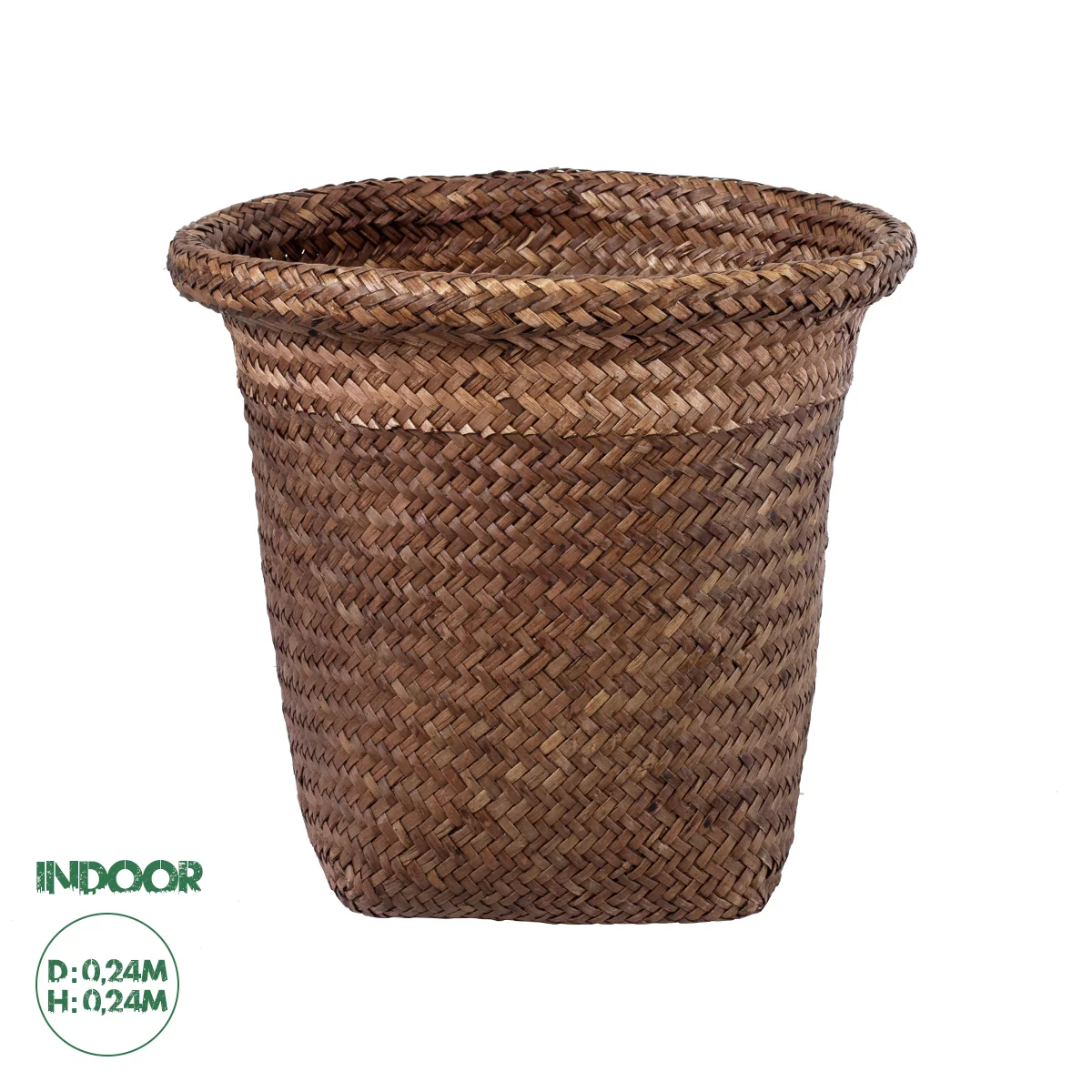 Φωτογραφία προϊόντος: GloboStar® Artificial Garden SKIATHOS 20345 Διακοσμητικό Ψάθινο Καλάθι - Κασπώ Γλάστρα - Flower Pot Καφέ Φ24cm x Υ24cm