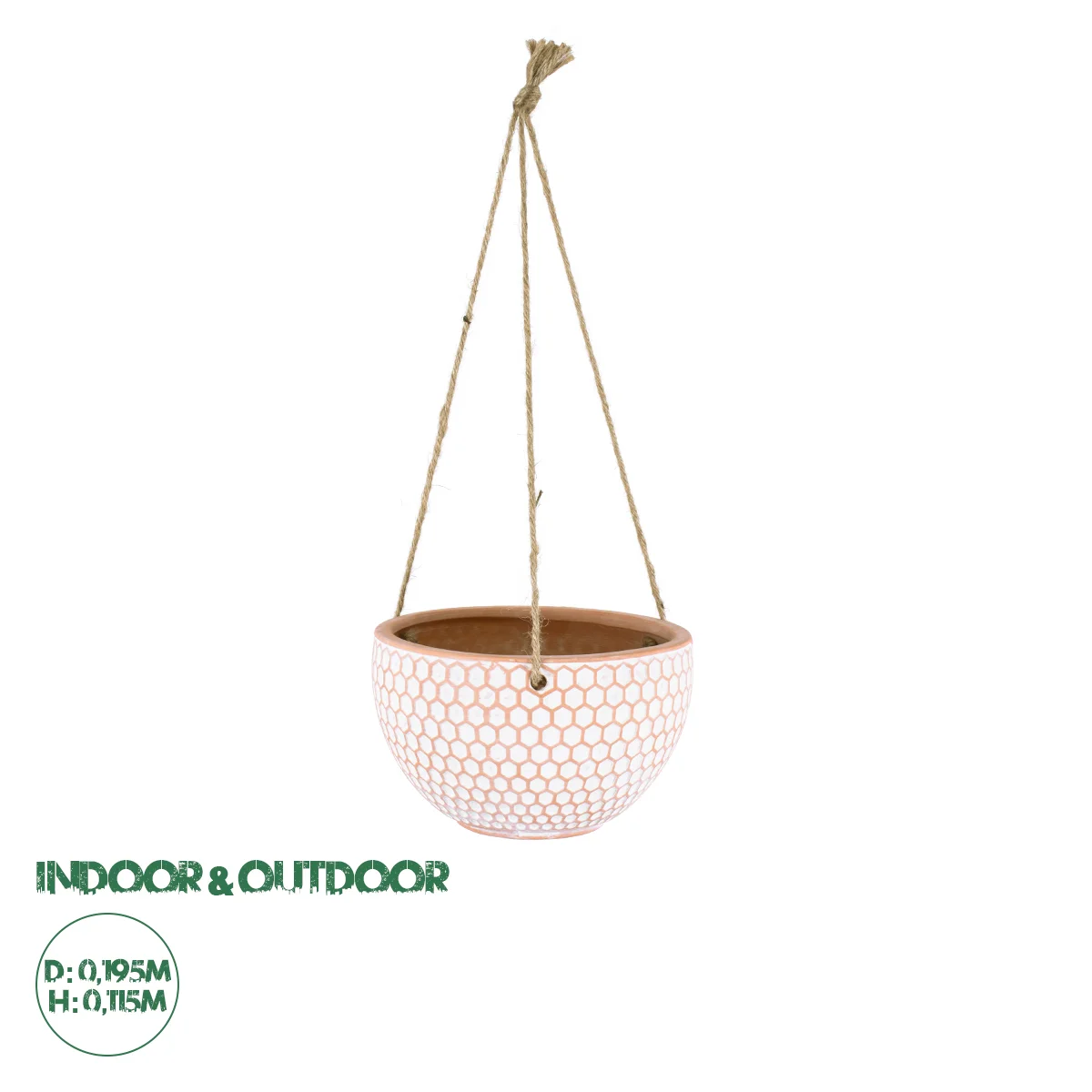 Φωτογραφία προϊόντος: GloboStar® Artificial Garden CHIOS 20462 Κρεμαστό Πήλινο Κεραμικό Κασπώ Γλάστρα - Flower Pot Κεραμιδί με Λευκό Φ19.5cm x Υ11.5cm