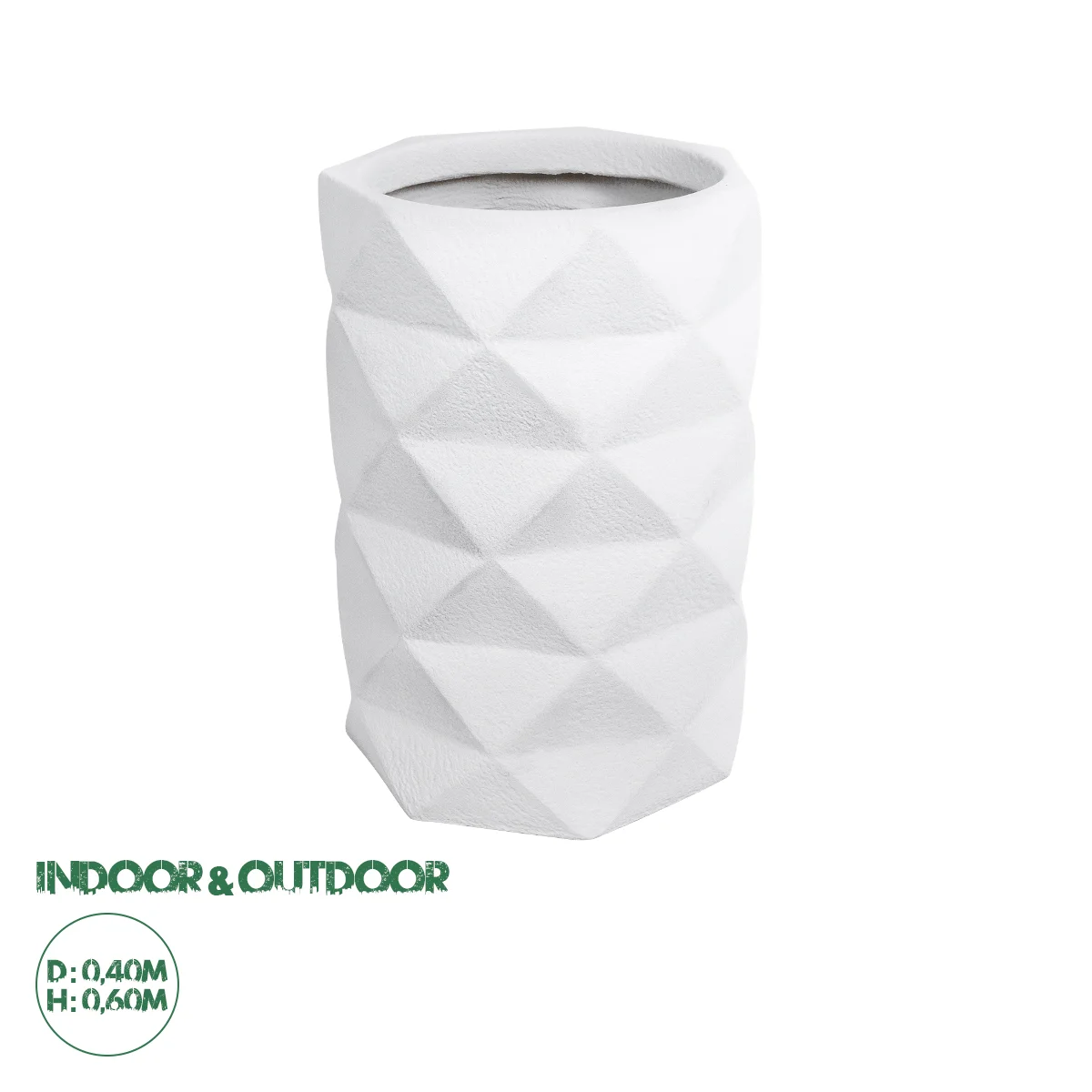 Φωτογραφία προϊόντος: GloboStar® Artificial Garden VARENNA 20743 Επιδαπέδιο Πολυεστερικό Τσιμεντένιο Κασπώ Γλάστρα - Flower Pot Λευκό Φ40 x Υ60cm