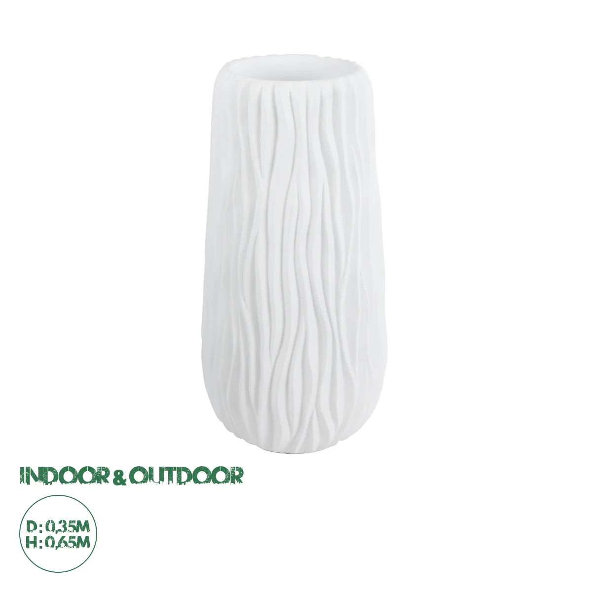 Φωτογραφία προϊόντος: GloboStar® Artificial Garden ORIENTE 20768 Επιδαπέδιο Πολυεστερικό Τσιμεντένιο Κασπώ Γλάστρα - Flower Pot Λευκό Φ35 x Υ65cm