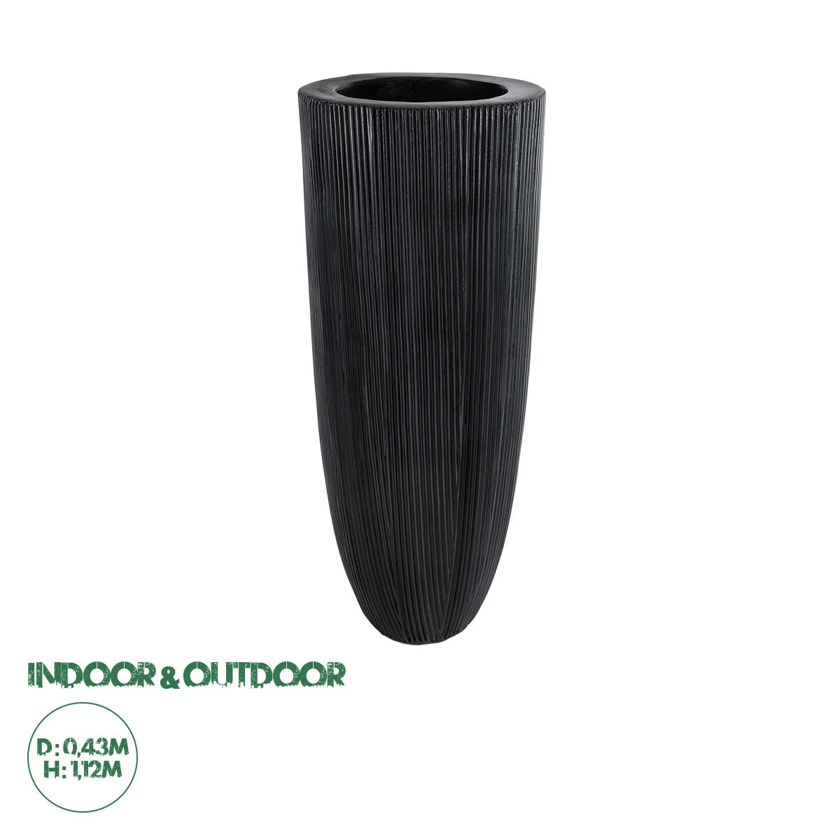Φωτογραφία προϊόντος: GloboStar® Artificial Garden CASTLE 20792 Επιδαπέδιο Πολυεστερικό Τσιμεντένιο Κασπώ Γλάστρα - Flower Pot Μαύρο Φ43 x Υ112cm