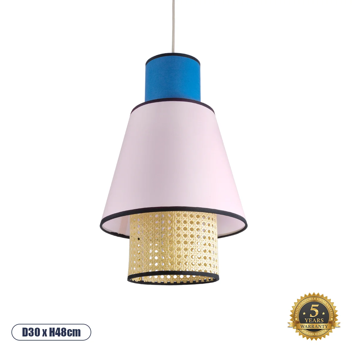 Φωτογραφία προϊόντος: GLOBOSTAR® SAIGE 01921 Boho Κρεμαστό Φωτιστικό Οροφής με Ντουί 1 x E27 AC 220-240V IP20 - Πολύχρωμο - Μ30 x Π30 x Υ48cm