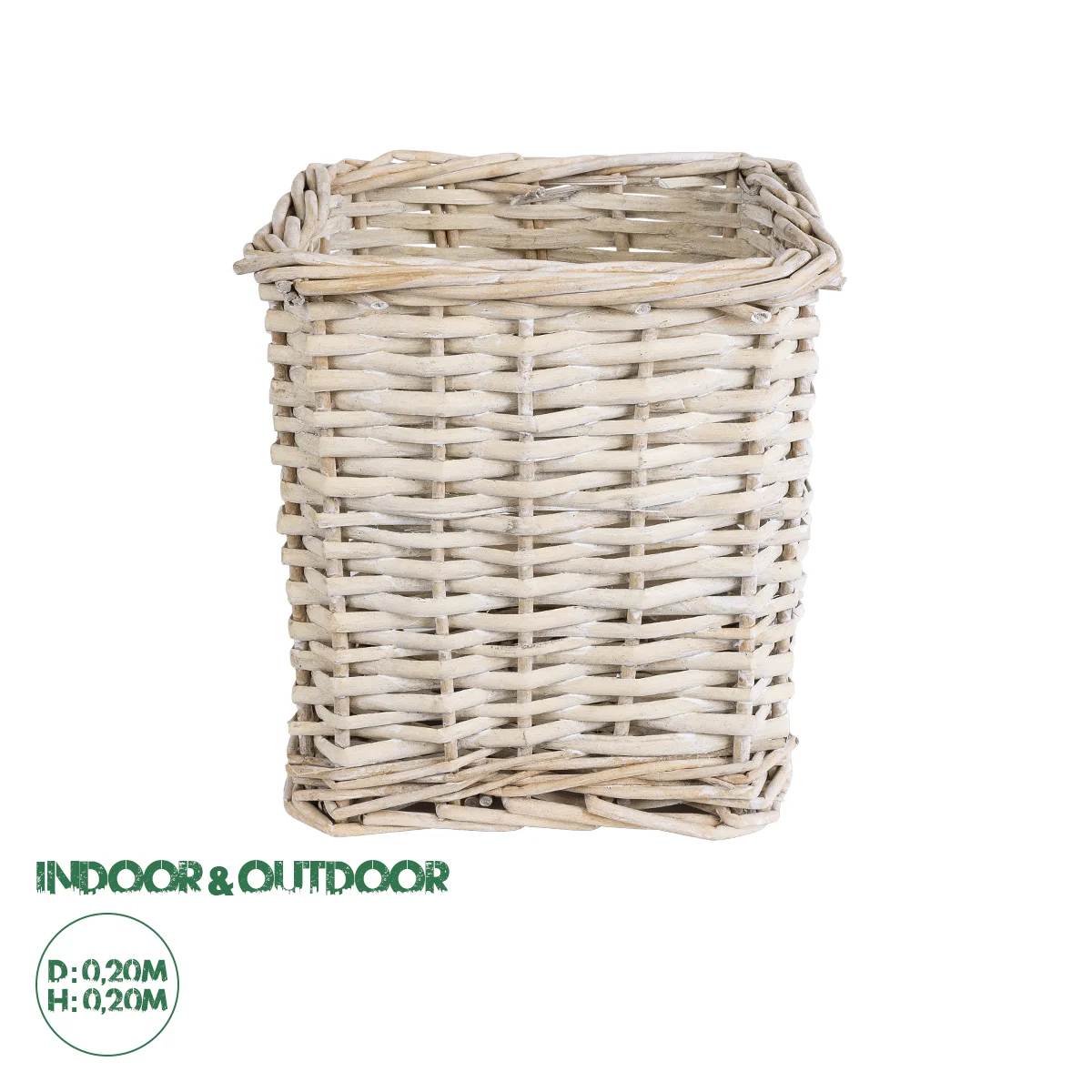 Φωτογραφία προϊόντος: GloboStar® Artificial Garden KYOTO 20589 Διακοσμητικό Πλεκτό Καλάθι - Κασπώ Γλάστρα - Flower Pot Λευκό με Μπεζ Φ20 x Υ20cm
