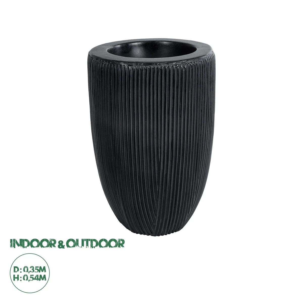 Φωτογραφία προϊόντος: GloboStar® Artificial Garden CASTLE 20793 Διακοσμητικό Πολυεστερικό Τσιμεντένιο Κασπώ Γλάστρα - Flower Pot Μαύρο Φ35 x Υ54cm