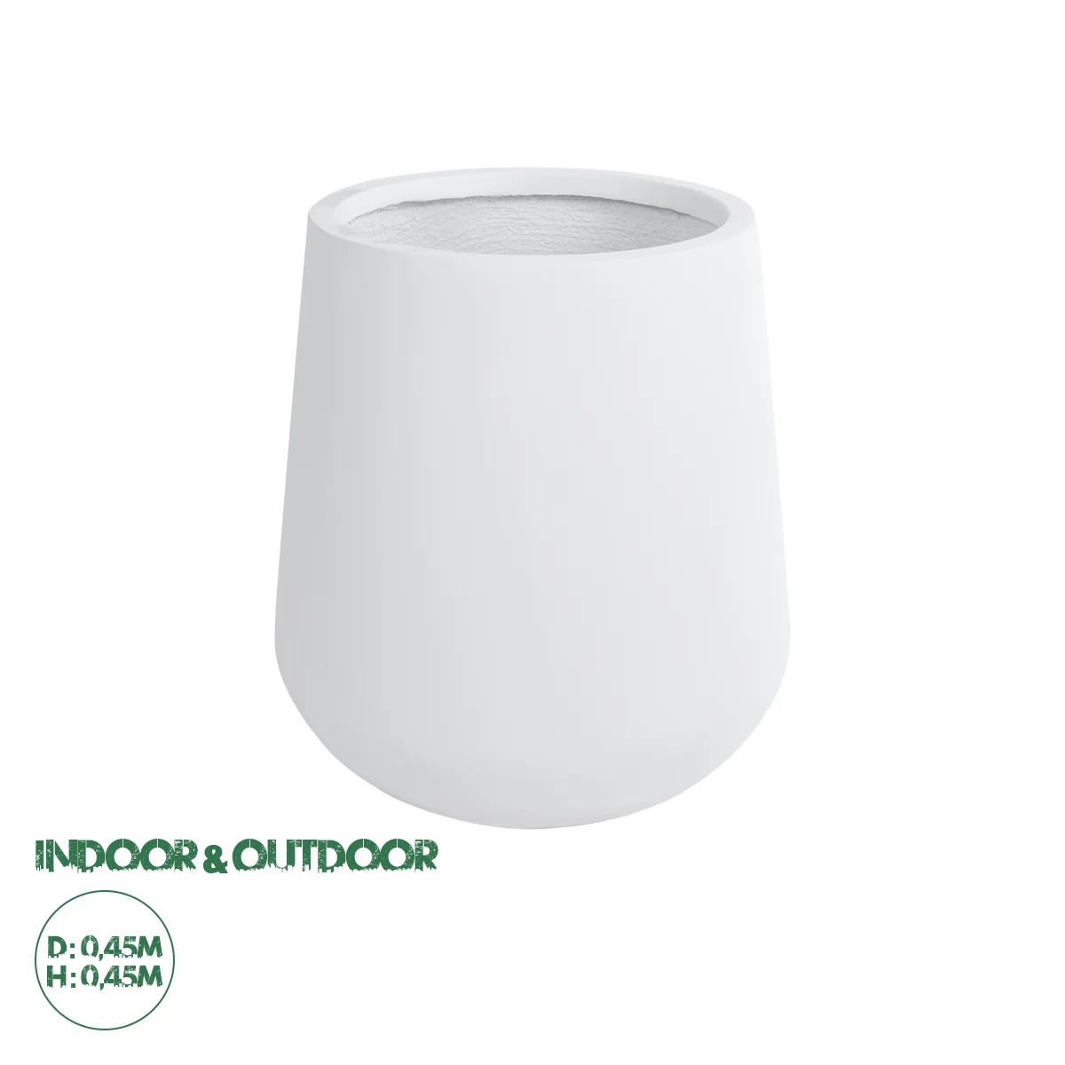 Φωτογραφία προϊόντος: GloboStar® Artificial Garden MISSOURI 20692 Διακοσμητικό Πολυεστερικό Τσιμεντένιο Κασπώ Γλάστρα - Flower Pot Λευκό Φ45 x Υ45cm