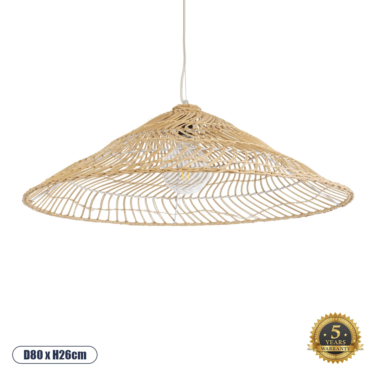 Φωτογραφία προϊόντος: GLOBOSTAR® KAIA 02347 Boho Κρεμαστό Φωτιστικό Οροφής με Ντουί 1 x E27 AC 220-240V IP20 - Μπεζ - Μ80 x Π80 x Υ26cm
