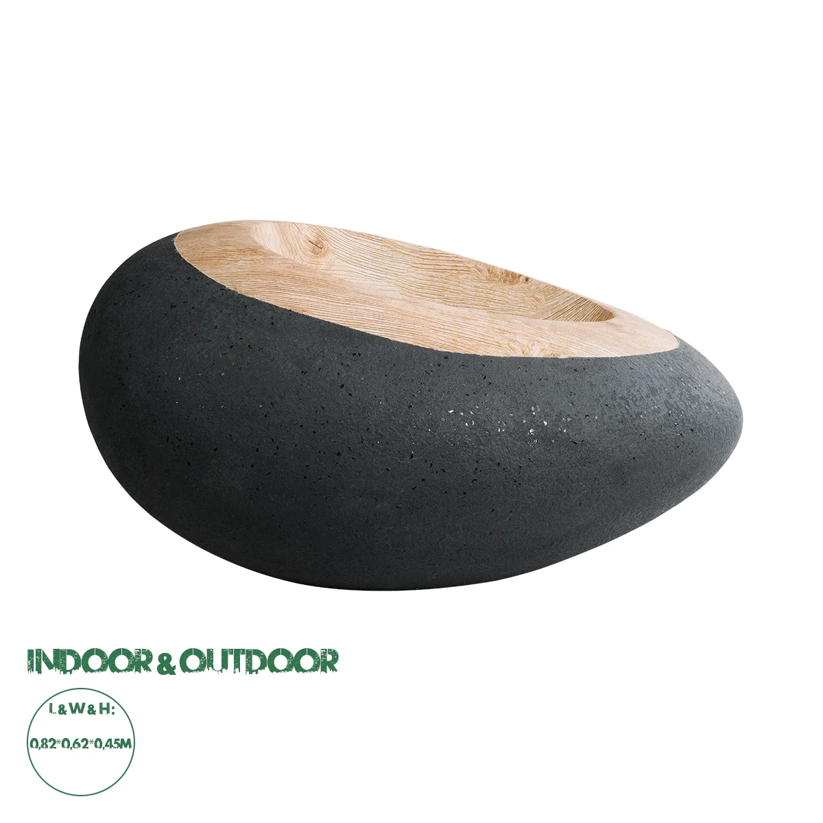 Φωτογραφία προϊόντος: GloboStar® Artificial Garden RAVELLO 20746 Επιδαπέδιο Πολυεστερικό Τσιμεντένιο Κασπώ Γλάστρα - Flower Pot Μαύρο με Καφέ Μ82 x Π62 x Υ45cm
