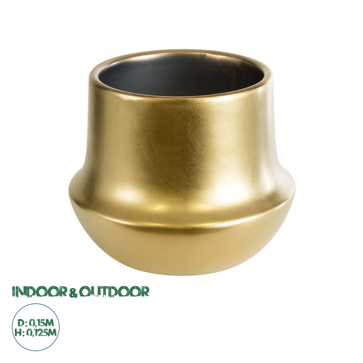 Φωτογραφία προϊόντος: GloboStar® Artificial Garden KERKYRA 20547 Διακοσμητικό Κεραμικό Κασπώ Γλάστρα - Flower Pot Χρυσό Φ15 x Υ12.5cm
