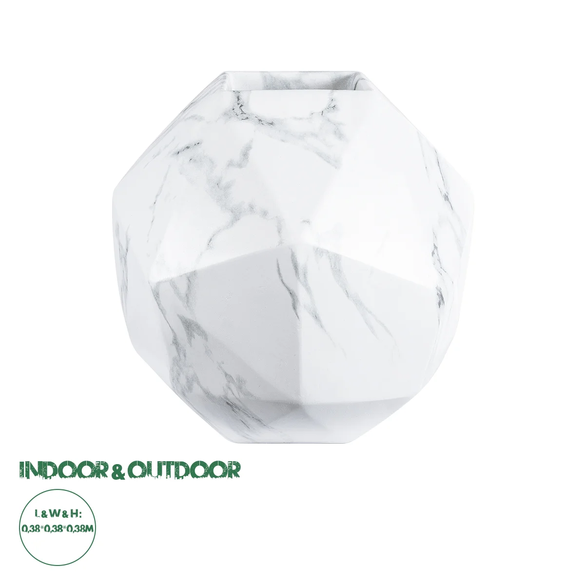 Φωτογραφία προϊόντος: GloboStar® Artificial Garden BRIXTON 20783 Επιδαπέδιο Πολυεστερικό Τσιμεντένιο Κασπώ Γλάστρα - Flower Pot Λευκό Μ38 x Π38 x Υ38cm