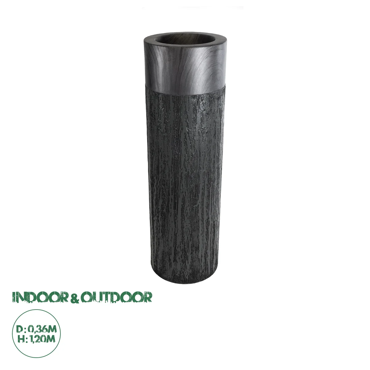 Φωτογραφία προϊόντος: GloboStar® Artificial Garden PISA 20762 Επιδαπέδιο Πολυεστερικό Τσιμεντένιο Κασπώ Γλάστρα - Flower Pot Γκρι Ανθρακί Φ36 x Υ120cm