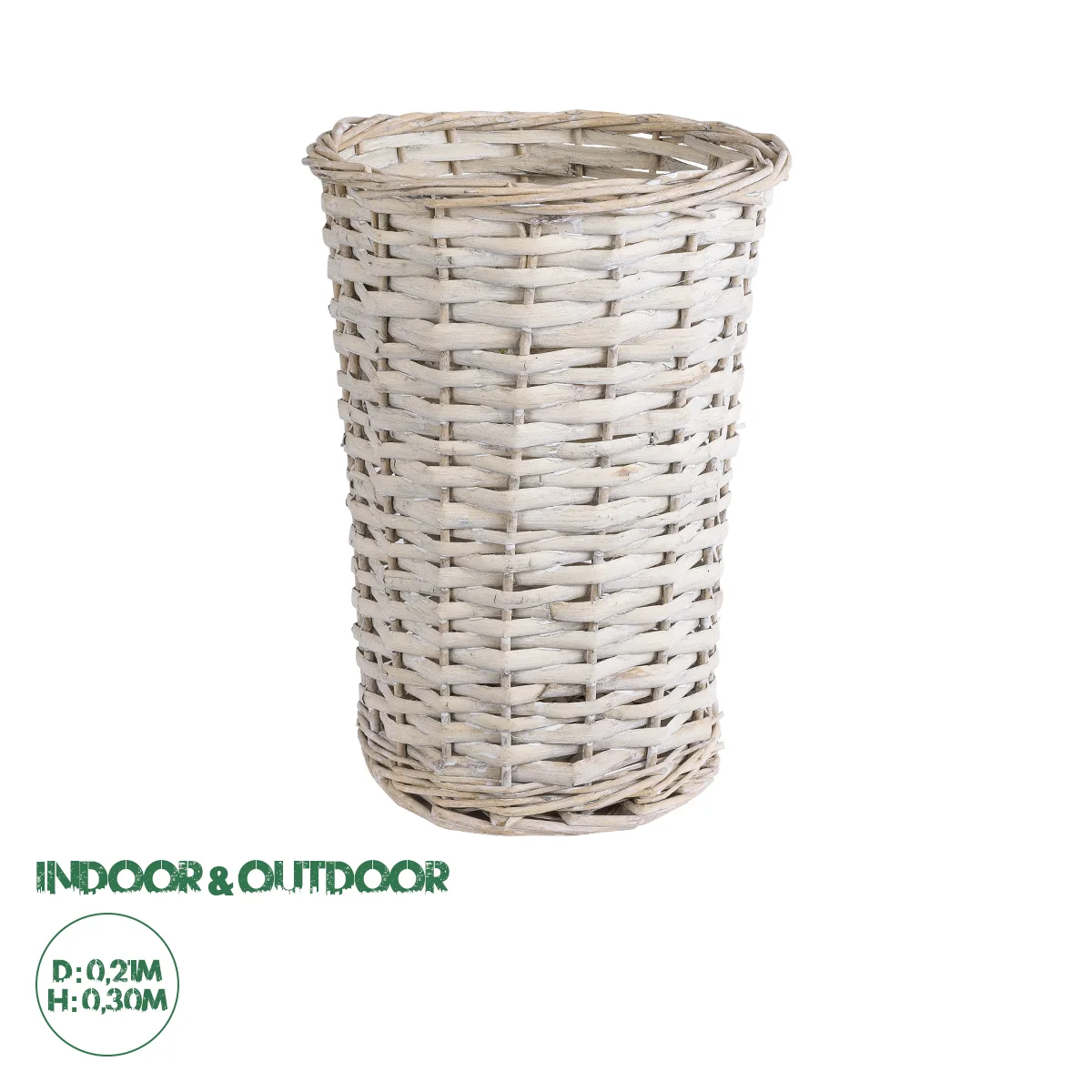 Φωτογραφία προϊόντος: GloboStar® Artificial Garden DOMINGO 20593 Διακοσμητικό Πλεκτό Καλάθι - Κασπώ Γλάστρα - Flower Pot Λευκό με Μπεζ Φ21 x Υ30cm