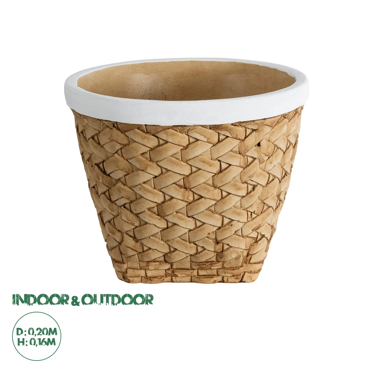 Φωτογραφία προϊόντος: GloboStar® Artificial Garden NOTTING 20803 Διακοσμητικό Πολυεστερικό Τσιμεντένιο Κασπώ Γλάστρα - Flower Pot Μπεζ με Λευκό Φ20 x Υ16cm
